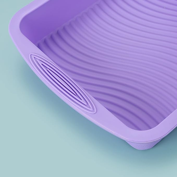 Silicone Baking Tray Silicone Mold Sets Muffin Cup Toast Baking Pan Diy Cake Mold Bakeware Cake Decoration Accessories 6Pcs Set Purple