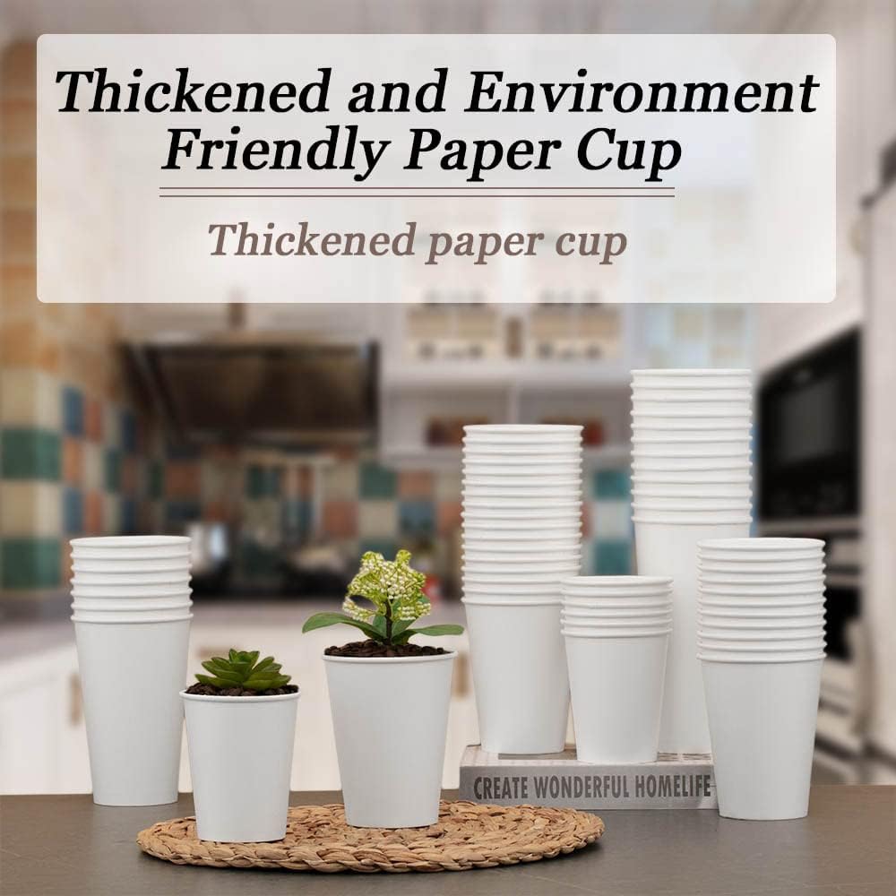 Lamosi 1000 Count 12 oz Paper Coffee Cups Bulk, Disposable Paper Cups for Hot or Cold Drinks, 12 Ounce White Beverages Water Cups for Party, Picnic, Travel, Events