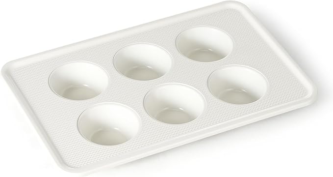 HONGBAKE Nonstick Ceramic Muffin Pan, 6 Cup Muffin tin for Baking, Non-toxic Cupcake Pan, Heavy-duty Aluminized Steel Cupcake Tray with Diamond Texture, Easy To Clean, Cream