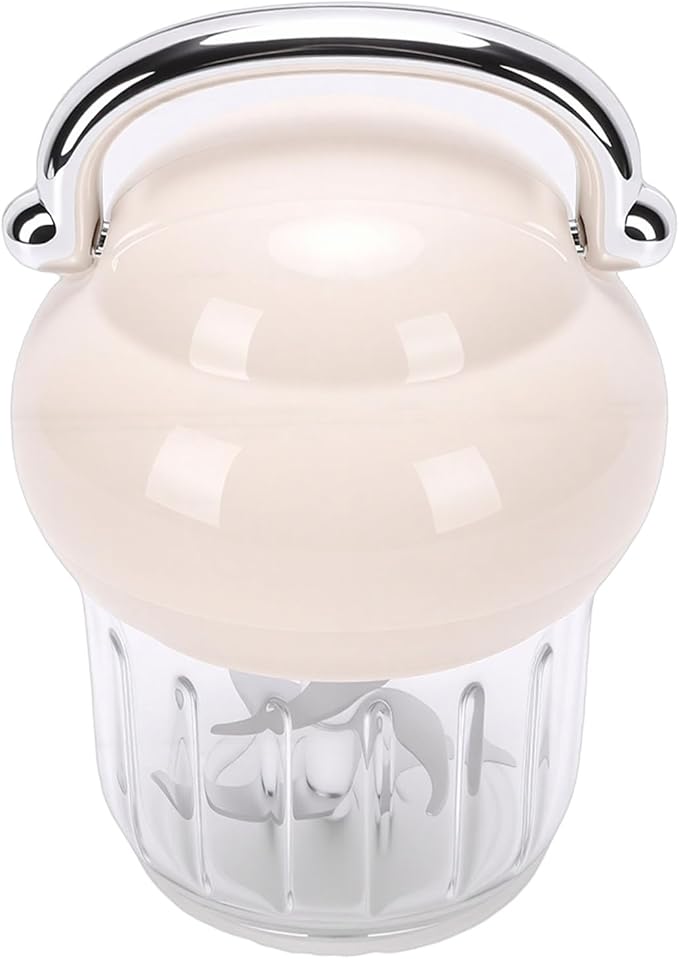 banapoy Electric Garlic Chopper, 21000 RPM Portable Veggie Chopper Garlic Onion Grinder Masher, Cordless Mini Baby Food Processor, for Ginger, Chili, Fruit, 350ML