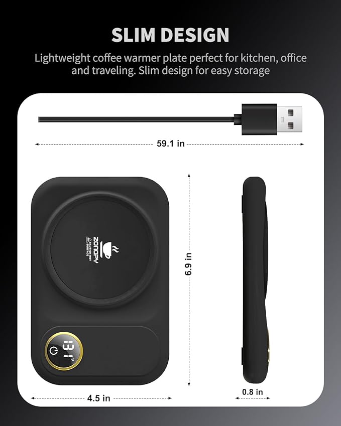 Coffee Mug Warmer, 3-Temp Settings USB Coffee Mug Warmer, 113℉/131℉/149℉ Plug in USB Candle Warmer Beverage for Coffee, Cocoa, Tea, Candle, Mom Gifts Women Gifts