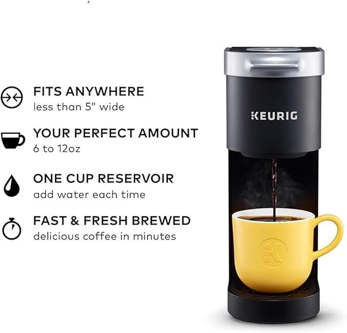 Keurig K-Mini Plus Single Serve K-Cup Pod Coffee Maker, with 6 to 12oz Brew Size, Stores up to 9 Pods,