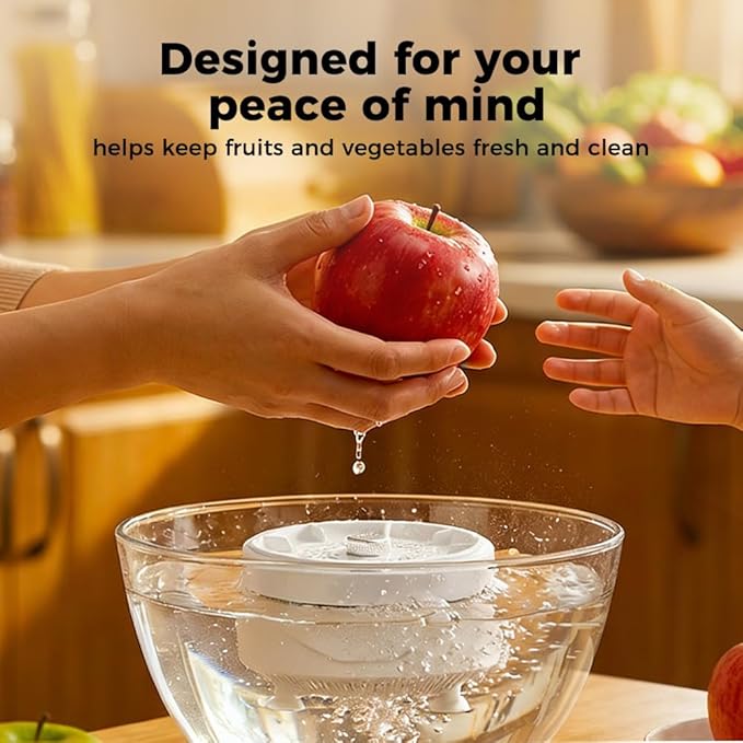 2026 New Fruit and Vegetable Cleaner Machine, Fruit Washing Device Titanium Electrolysis Fruit and Veggie Cleaning Machine, Waterproof Food Purifier for Fruits, Vegetables, Meat and Tableware (A)