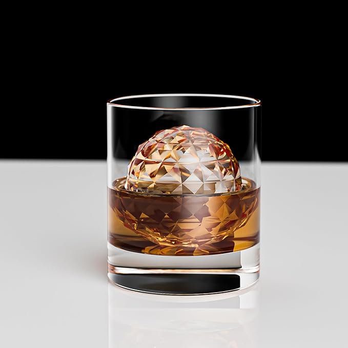 Bangp Clear Ice Ball Maker Mold,Crystal-clear Ice Cube Maker,4 Distinctive 2.4" Sphere Ice Cubes for Cocktails and Drinks,Fun Shapes Ice Ball Mold,Whiskey Gifts for Men