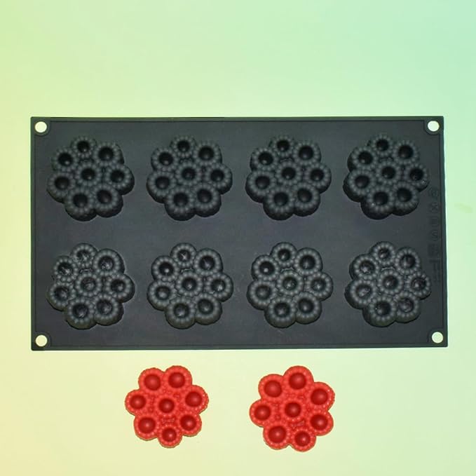 Cake Mold, Silicone Round Raspberry Molds for Mousse Cake, French Dessert, Candy, Soap, Resin Coaster, Non-Stick Baking Pan, Reusable Food Grade Silicone Mould (F_ Raspberry)