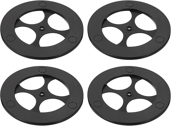uxcell 4 Pcs Lazy Susan, 9 Inch Turntable Organizer 360 Degree Rotating Ball Bearing Turntable Organizer with Base for Kitchen Cabinet Pantry Organization and Storage, Black