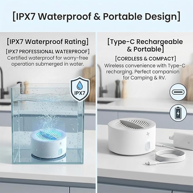 Genuine Premium Produce Cleaner, Fruit & Vegetable Cleaner Device, with Microbubble Electrolysis, Produce Machine-5-Min Auto Cleaning, Waterproof Food Purifier for Fruits, Vegetable (3PCS)