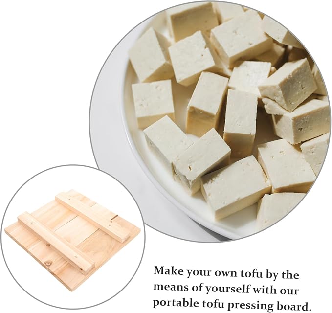 SOLUSTRE Wooden Tofu Press Mold Adjustable Frame Washable Tofu Maker 100% Natural Cedar Wood for Homemade and Cheese Making
