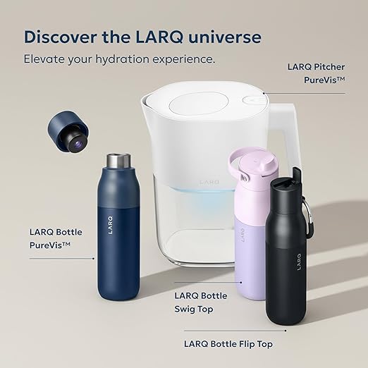 LARQ Water Filter Pitcher 1.9L (8-Cup) – Nano Zero Filter Removes Chlorine, Lead, PFAS & More – Monaco Blue