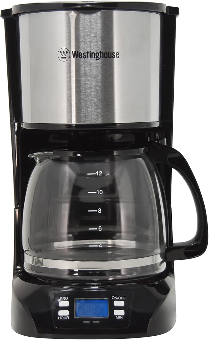Westinghouse 220 volts 12 cup coffee maker 220v 240 volt Digital Programmable Coffee Machine Permanent Filter & Hot Plate (NOT FOR USE IN USA)