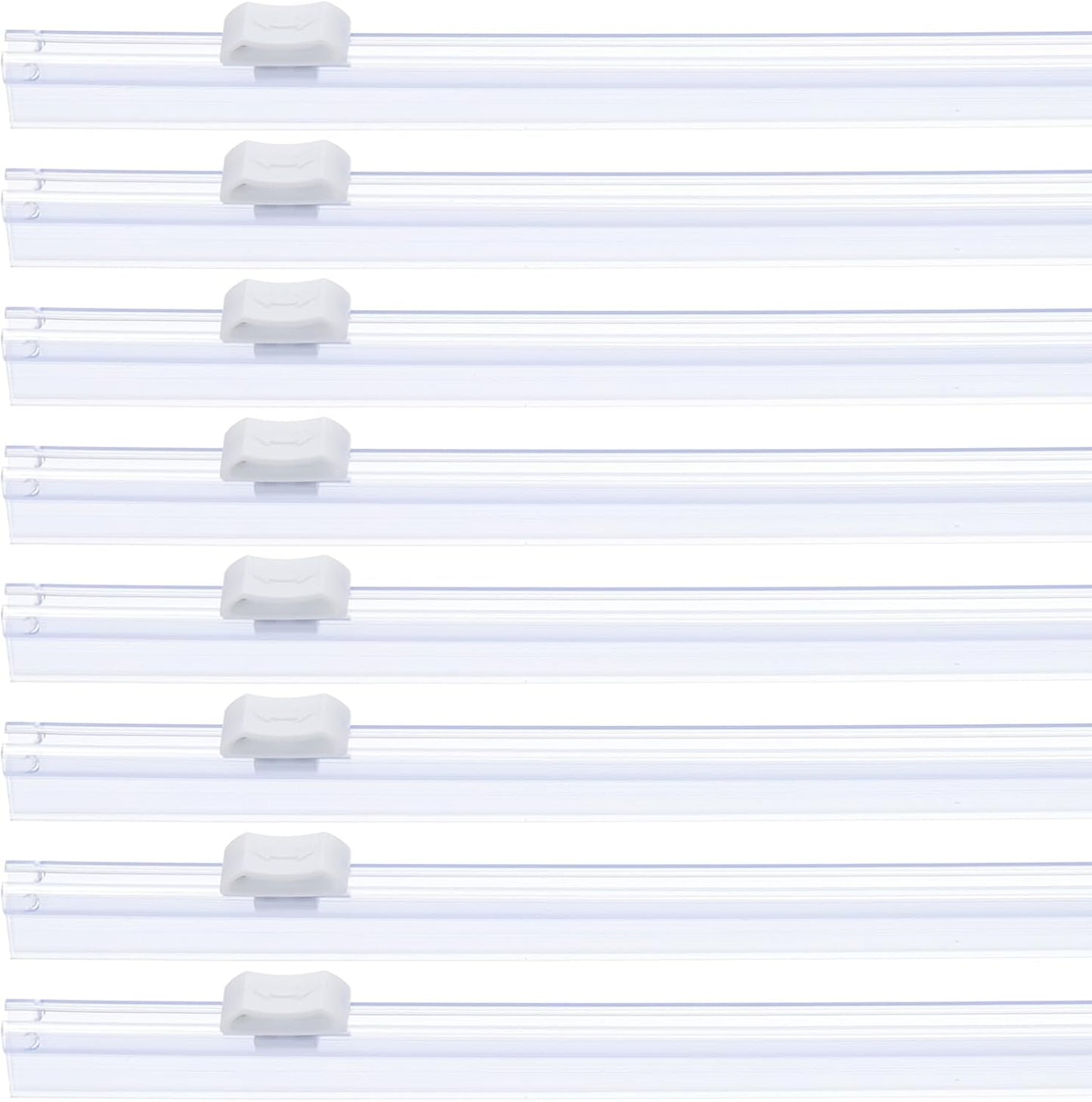 PATIKIL 8pcs Plastic Wrap Cutter, 17in Plastic Wrap Slide Cutter Snap Card Slot Installation Replacement for Aluminum Foil Wax Paper Parchment Paper Wrap Dispenser, White