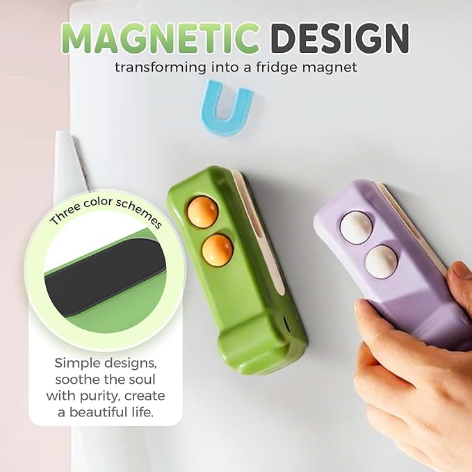 2-in-1 Mini Bag Sealer and Cutter, Rechargeable Handheld Food Storage Sealer with Magnet, Portable Crocodile Design for Chips and Snacks, Kitchen Storage Solution (Purple)