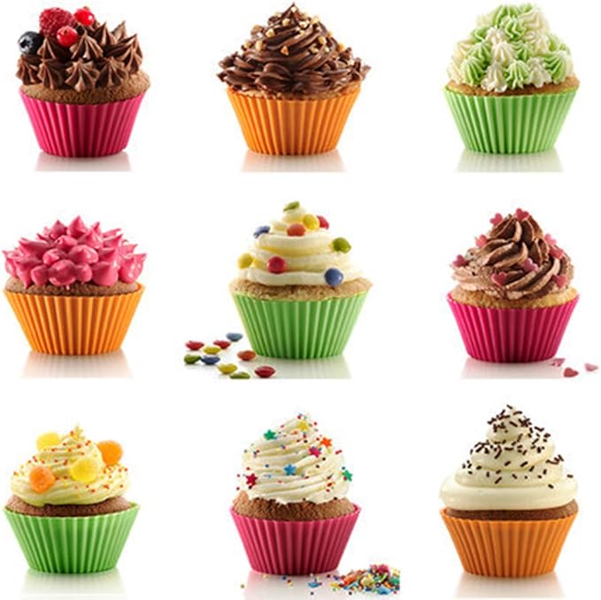 Webake Silicone Cupcake Baking Cups Muffin Liners Reusable Silicon Muffin Tin Non-stick 2-3/4 Inch Regular Size, Pack of 24
