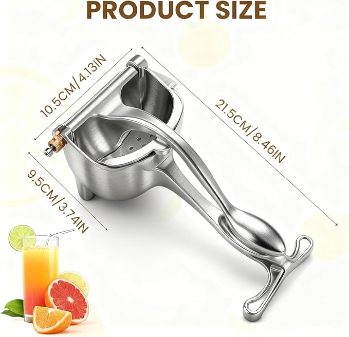 Hand Juicer Squeezer - Aluminum Alloy Fresh Fruit Juice Extractor, Fruit Juice Handheld Press Squeezer with Seed Filter, Heavy Duty Manual Hand Press Juicer for Citrus and Other Fruits (2PCS)