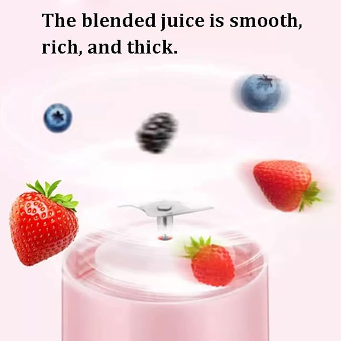 Plastic Portable Blender 4 Blade Personal Juicer USB-C Rechargeable For Shakes And Smoothies Juice 500 Ml / 11.9 Oz(1pcs)