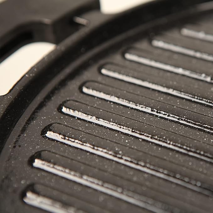 NUWAVE Cast Iron Grill With Enameled Non-Stick Coating, Designed For The NuWave Precision Induction Cooktop Black 16.3" x 10.4" x 0.7"