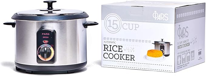 Pars Automatic Persian Rice Cooker - Tahdig Rice Maker Perfect Rice Crust, 15 Cup