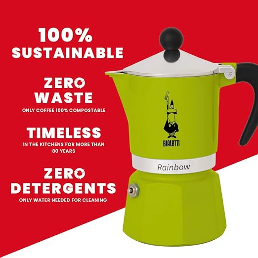 Bialetti 4973 Rainbow Espresso Maker, Green