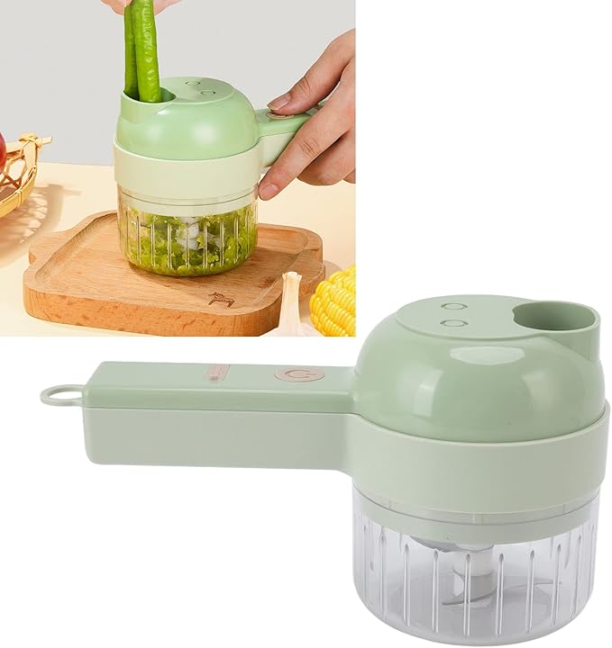 Electric Vegetable Chopper, Portable Garlic Chopper, Handheld USB Charging Food Processor, Open Feeding Port Electric Cutter Grater with Stainless Steel Blade, Convenient and Compact