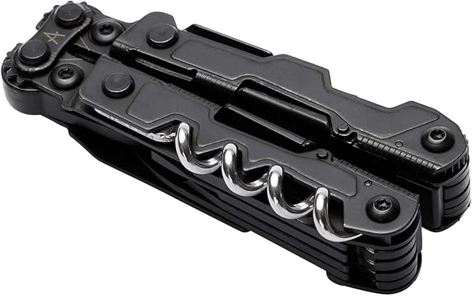 SOG PowerLitre Mini Utility Multi-Tool w/ 19 Lightweight Tools, Compact 5 Inch Long Utility Tool with Knife, Screwdriver, Hex Bit Holder, Black