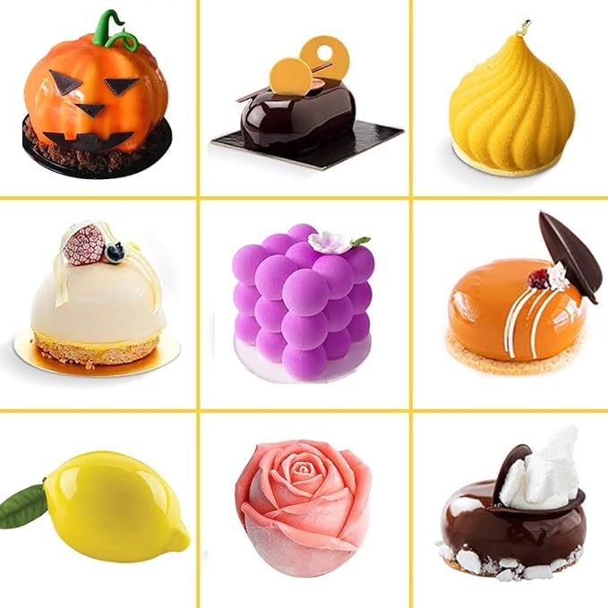 3D Truffle Ball Shape Sphere Silicone Baking Mold for Mousse Cake French Dessert Mold for Pastry Chocolate Soap Ice Cream 15 Cavity