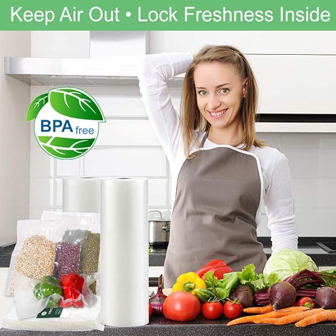O2frepak Multi-Size 50x 6''x10'',50x 8''x12'',50 X10'' X13''and 3 Rolls11''x20',3 Rolls 8''x20' BPA Free Sous Vide Seal a Meal Commercial Grade Vacuum Seal PreCut Combo Pack Bags Rolls
