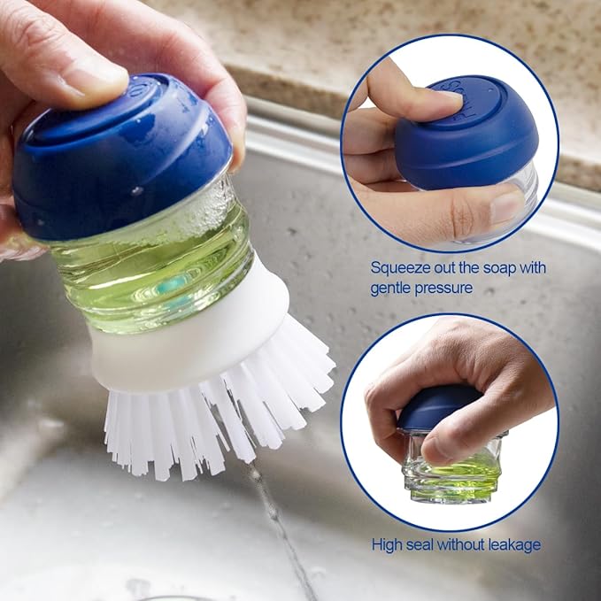 CELOX 36 Pack Dish Sponge for Kitchen, 2 Pack Dish Brush with Soap Dispenser for Kitchen Cleaning