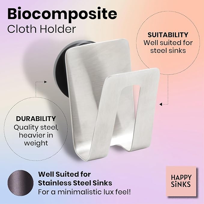 Magnetic Sponge Holder - Kitchen Sink Organizer - Ideal for Kitchen Organization & Accessories - Sink Sponge Holder (Stainless Steel)