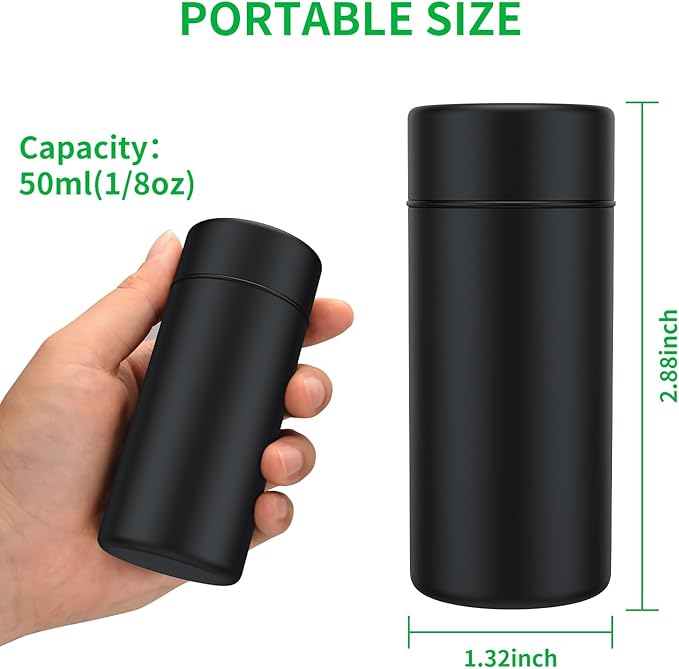 TecQach Portable Metal Aluminum Food Storage Jar 3-Pack,Airtight,Smell,Proof,Container, Metal Waterproof Small Bottle Multipurpose Container Spices Container