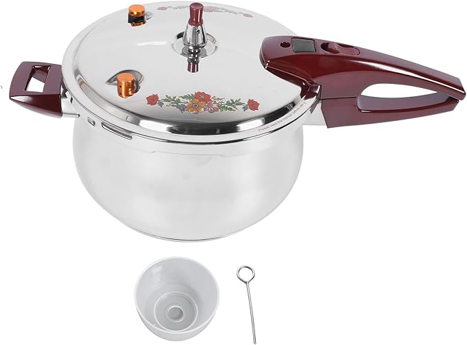 Stainless Steel Pressure Cooker 80KPA, Cookware Pressure Canner Rice Cooker with Safety Valve Devices, Compatible with Gas & Induction Cooker (9L)