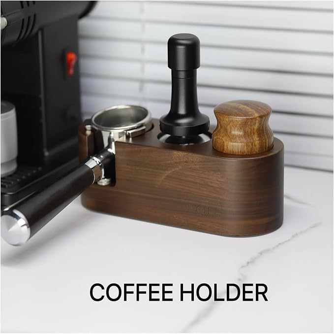 Walnut Wood Coffee Filter Holder, Espresso Tamper Mat Stand, Coffee Maker Support Base Rack, Barista Accessories(Blue)