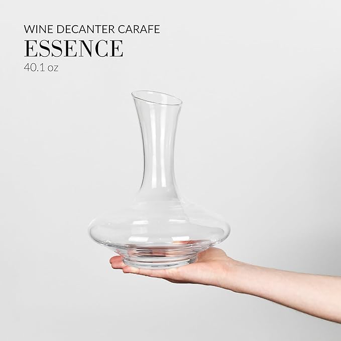 Krosno Essence Wine Decanter, 40.6 oz, Handcrafted Glass, Elegant and Functional Design, Perfect for Decanting and Serving Wine | Lead-Free Crystal Glass