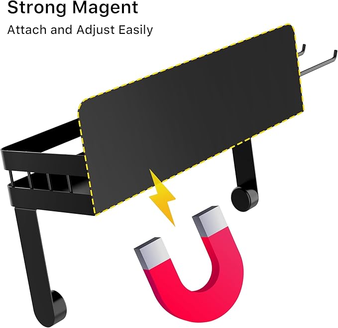 ZUNTO Magnetic Paper Towel Holder with Extra Straws Holder, Strong Magnet Paper Towel Roll Rack for Fridge with Spice Shelf and 2 Hooks, No Drilling Kitchen Organizer for Refrigerator, RV, Bathroom