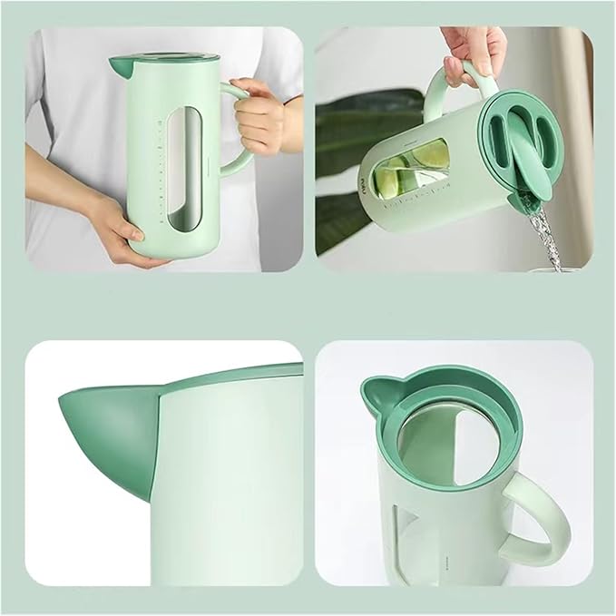 GRFIT Pitcher Cold Kettle for Home, High Temperature Resistant, Cold Kettle Set, Glass Kettle, Cold Bubble Pot Water Jug (Color : Purple)