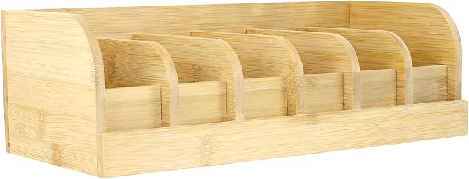 SINJEUN 2 PCS Bamboo Belt Organizer, 6 Compartments Belt Storage Organizer for Closet and Drawer, Belt Display Box for Men Women