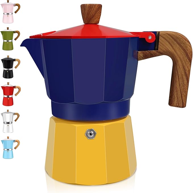 9 Cup Aluminum Espresso Stovetop Moka Pot Express Coffee Maker Percolator Italian Classic Mocha Coffee Machine for Italian and Cuban Cafe Brewing for Home & Camping 450ml 15oz