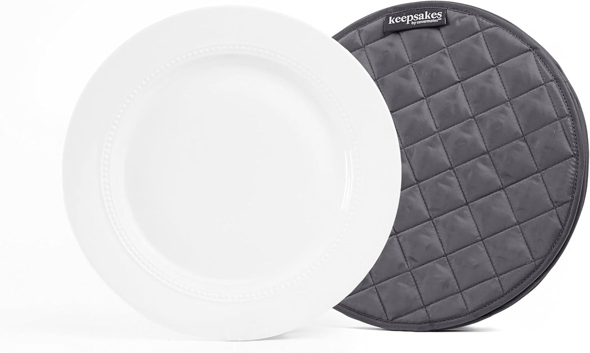 Covermates Keepsakes - Quilted Divider Set - Set of 4 - Scratch & Breakage Protection - Stain Resistant - Machine Washable - China Storage, Slate