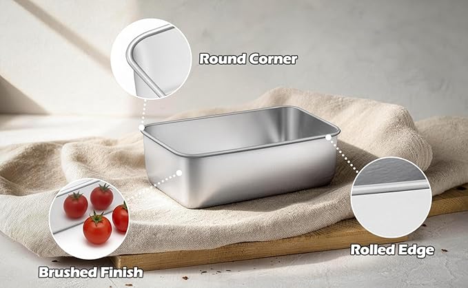 Leonyo 8 Pack Mini Loaf Pans for Baking, 6.3x3.5IN Stainless Steel Small Bread Loaf Pans for Meatloaf, Metal Mini Loaf Tins for Banana Bread Baking Homemade Brownies Smaller Loaves, Dishwasher Safe