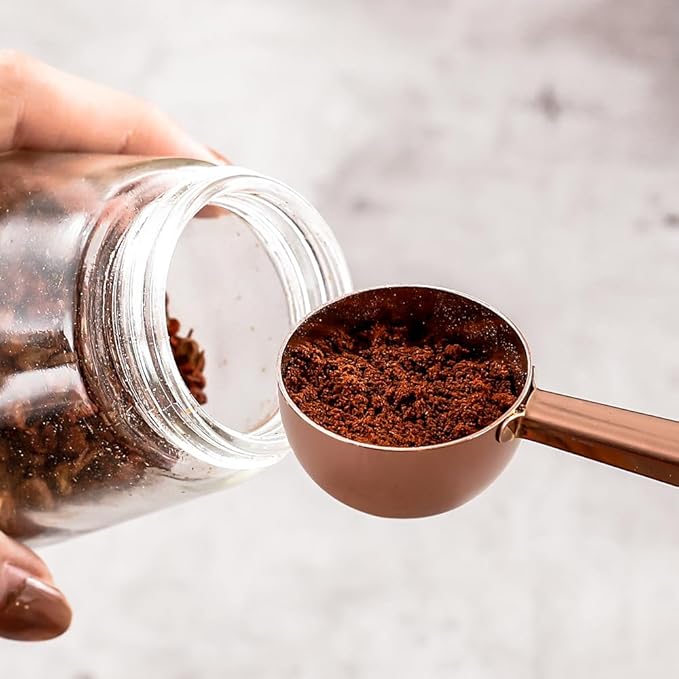 Golden Coffee Scoop with Bag Clip, Multi-Function Milk Powder Measuring Spoon, 20ml
