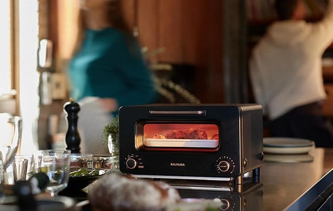 BALMUDA The Toaster Pro | Steam Oven Toaster | Compact Size 14.1″W × 12.6″D × 8.2″H | 6 Modes: Shokupan, Golden Toast, Pizza, Croissant, Oven, Salamander Grill | (Baking Tray Sold Separately) | Black