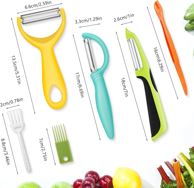 Senbowe Upgrade Potato Peeler for Kitchen, 6PCS Stainless Steel Vegetable Peeler, I and Y Veggie Food Peeler for Apple Fruit Carrot Zucchini Cucumber,Good Grip Makes Peeling Very Easy