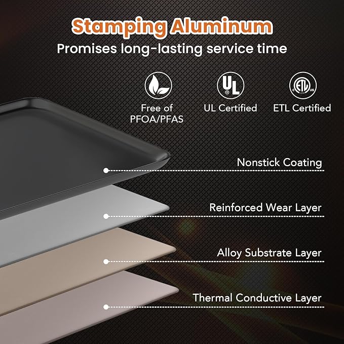 LDAILY Extra Large Nonstick Electric Griddle, Teppanyaki Grill BBQ W/ 4 Adjustable Temperature, Even Heating & Handles, Long Table Top Pancake Griddle Grill for Indoor & Outdoor Party, Camping（35’’）