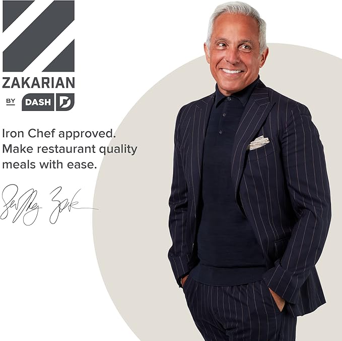 Zakarian x Dash Nonstick Cast Iron Grilling and Roasting Pan - Oven-Safe Cookware - Titanium Ceramic Nonstick Coating - Great for Roasting Veggies, Meats, and More - Gray, 11-Inch