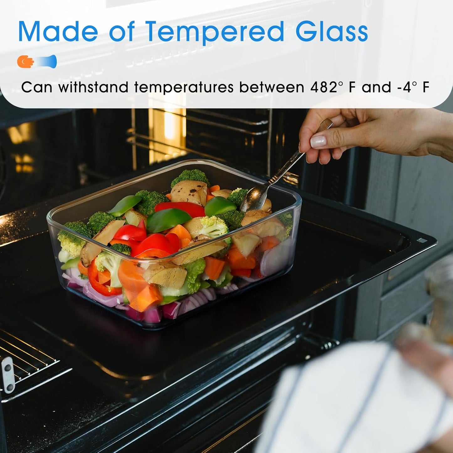 NUTRIUPS 2.6QT Deep Glass Baking Dish with Lid,（9×7in ）Deep Rectangular Glass Baking Dish for Oven