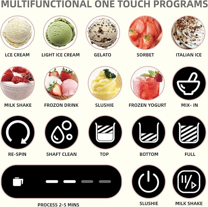 12 In 1 Ice Cream Machine, Electric Soft Serve Ice cream maker machine for Home & Office, Gelato, Slushie, Italian Ice, Sorbet, Milk Shake, FrozenYogurt, Light Ice Cream, Soft Serve Ice Cream Machine