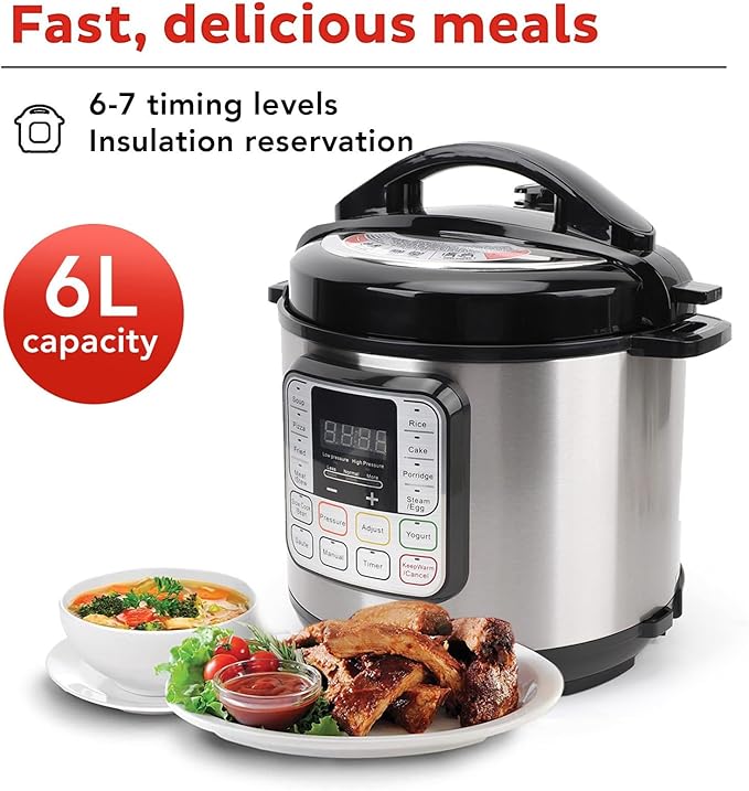 16 in 1 Multi Cooker, Dishwasher Stainless steel Pressure Cooker for Slow Cooker Rice Cooker Steam Pot Food Warmer (US Plug 110V)