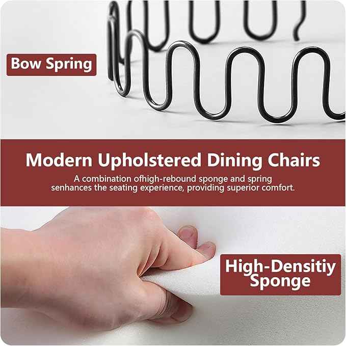 Dining Chairs Set of 2, Upholstered Dining Room Chairs with Back Ring Pull Trim and Solid Wood Legs, Modern Tufted Kitchen Chairs Perfect for Dining Room, Black Pu Leather Splicing WineRed Velvet