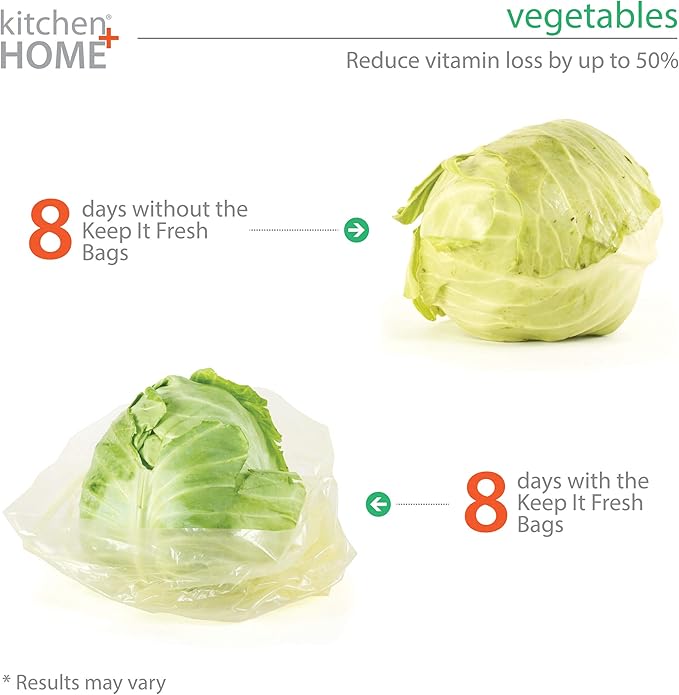Keep it Fresh Produce Bags - 30 Reusable BPA Free Freshness Produce Bags & Twist Ties - Keeps Fruits, Veggies, and Flowers Fresher Longer