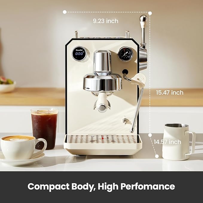 Gemilai Espresso Machine & Electric Coffee Grinder Bundle for Cappuccino, Latte
