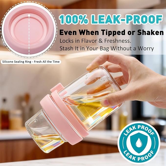 4 Pack Overnight Oats Containers with Lids and Spoons, 20 oz (16+4) Overnight Oats Jars, Glass Mason Jars with Dry and Wet Separation for Oatmeal Salad Yogurt, Dual-Layer Yogurt Containers with Lids